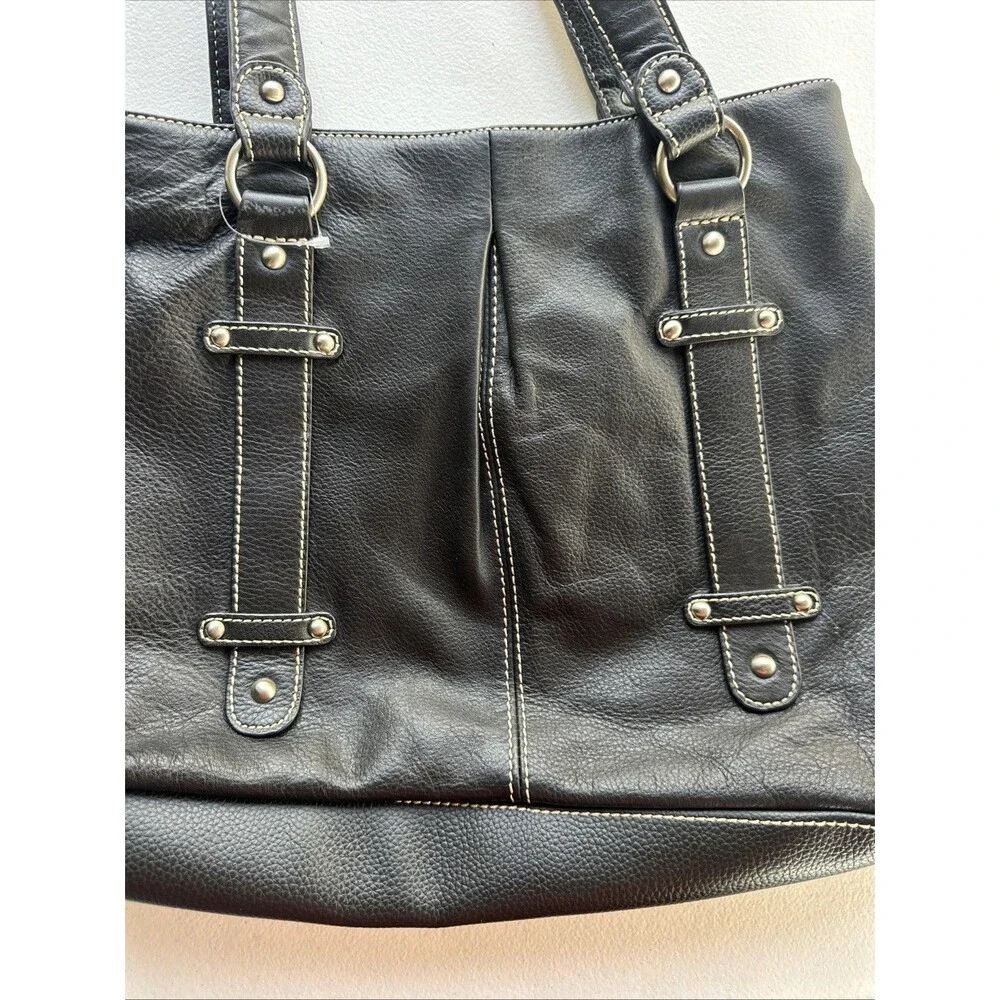 Coldwater Creek Brown Pebble Leather Shoulder Bag #91845 Purse 16”x11”x5”